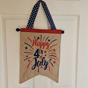 4th of July Burlap Banner